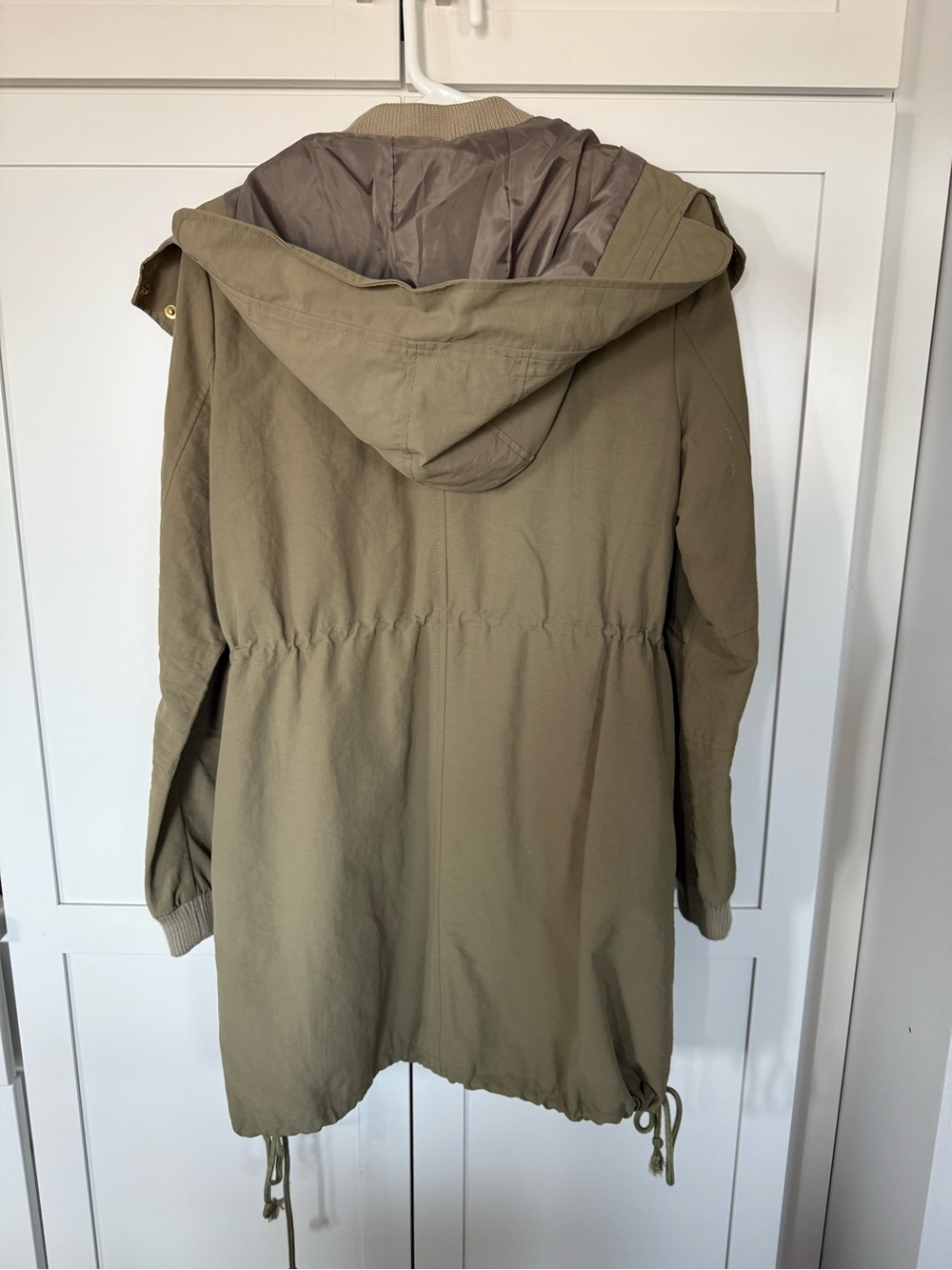 Daisy Olive Drawstring Hooded Fall Jacket - Picture 6 of 11